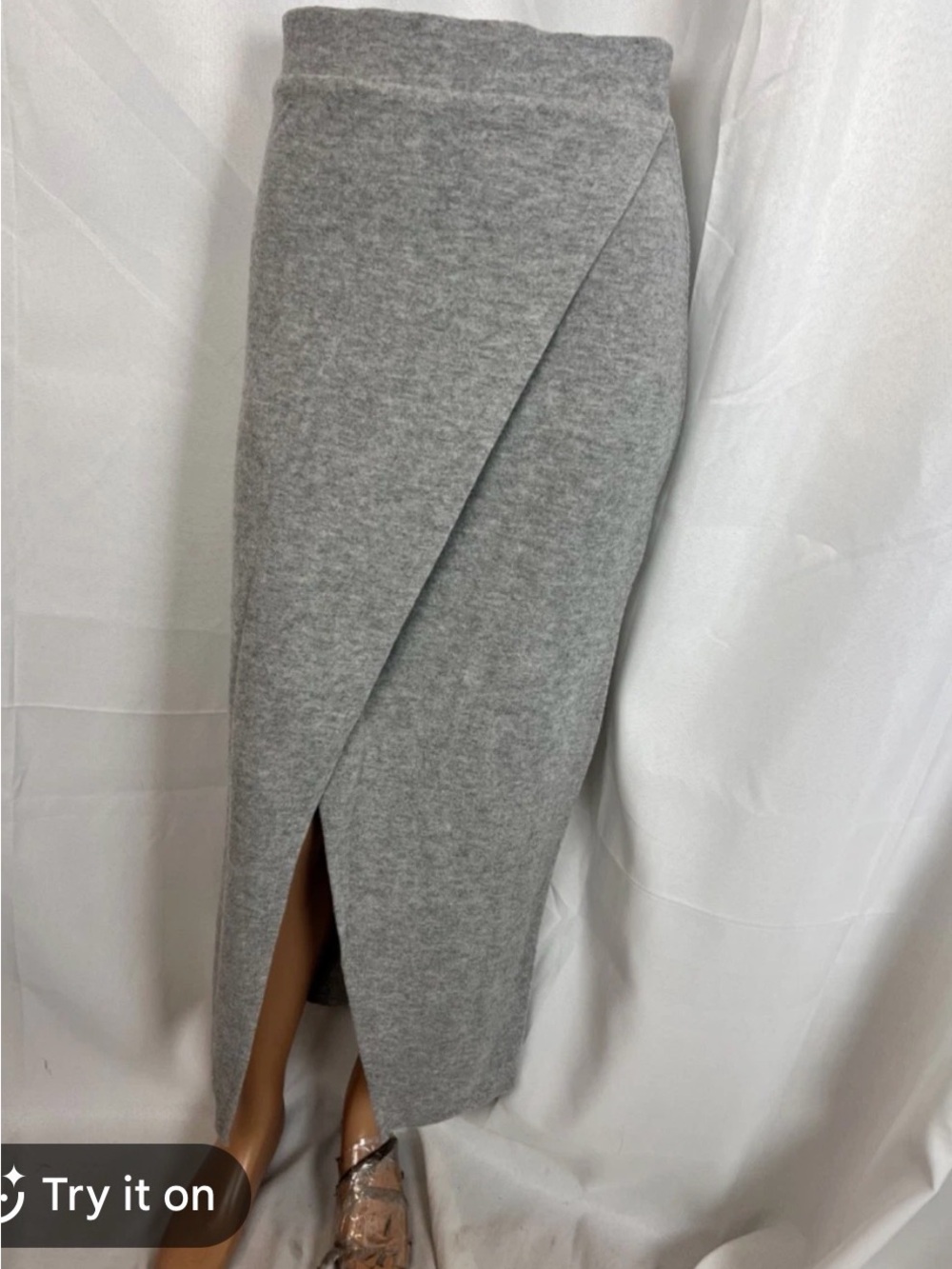 Bordeaux Gray Wrap Maxi Skirt